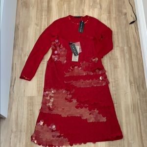 Dress red and sweater